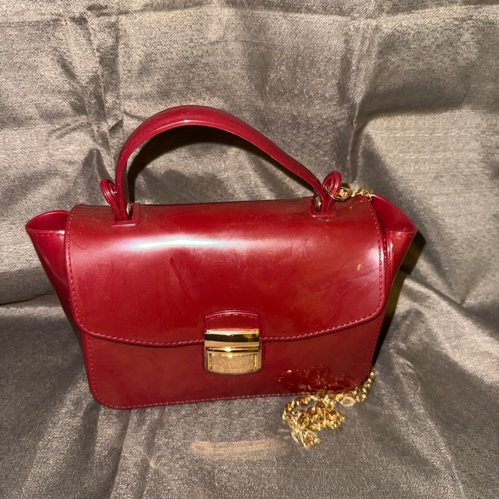 2/$25 NWOT Deluxity Red Patent Faux Leather Handbag - Picture 2 of 6